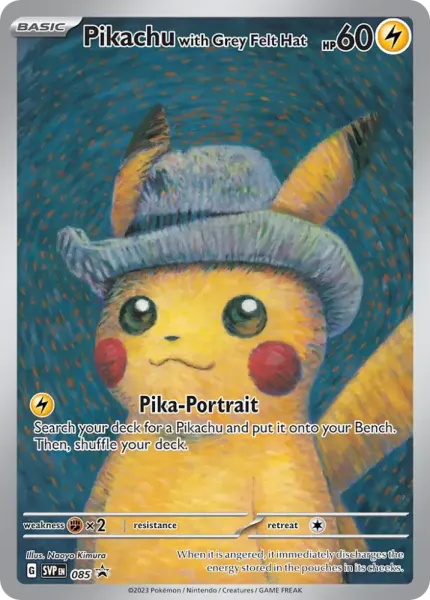 Pikachu with Grey Felt Hat (Scarlet & Violet Black Star Promos 85) - 1